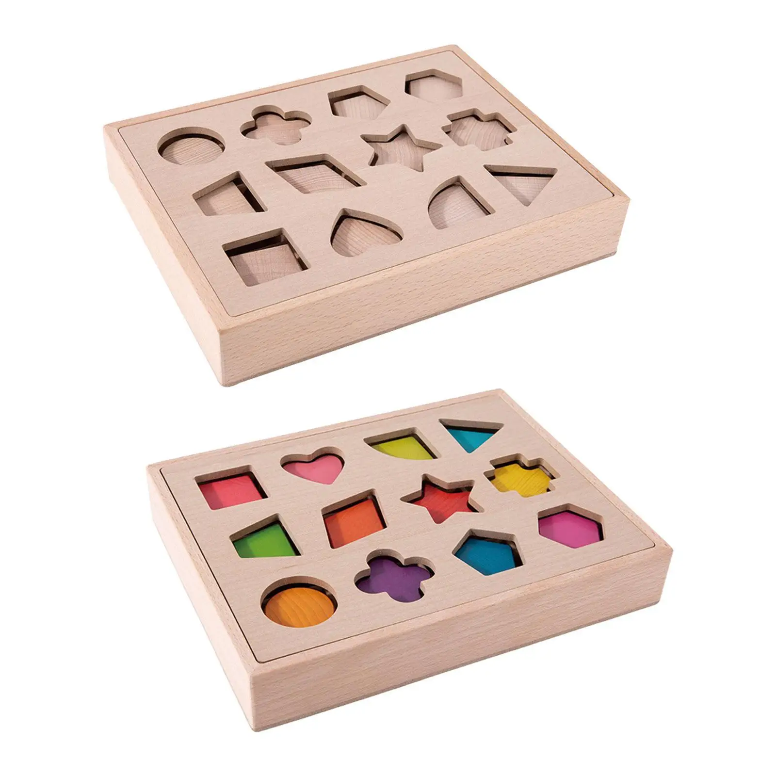 Wooden Shape Sorting Toy Color Recognition for Coordination Children Kids