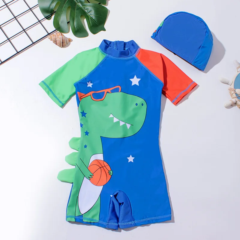 Summer Swimwear for Kids Girl One-piece Swimsuit Dinosaur Mermaid Boy and Girl Crianças Natação Vestuário Baby Bathing Clothes