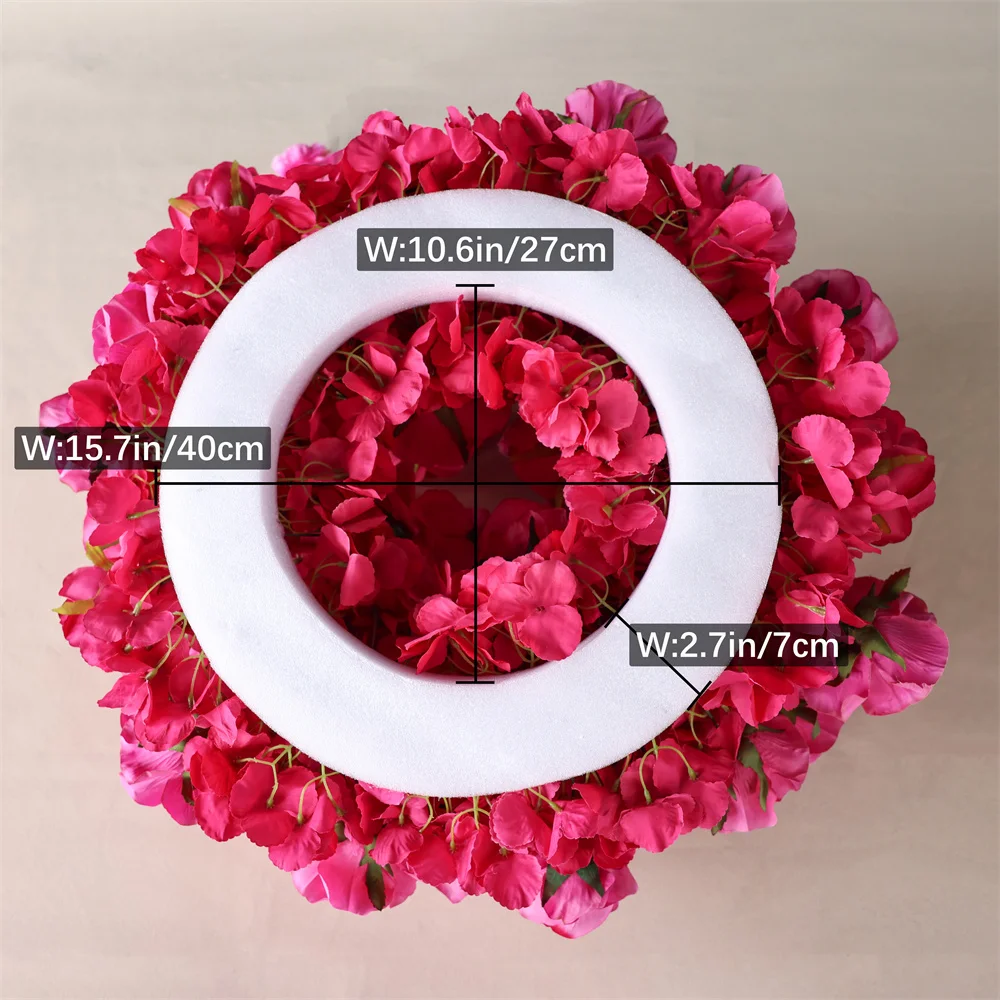 Customized Candle Floral for Wedding Event Decoration Hot Pink Series Artificial Rose Flower Arrangement Main Table Centerpieces