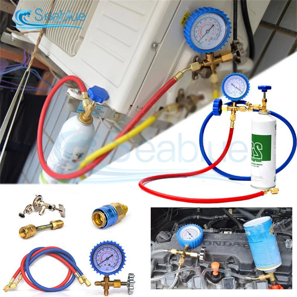 Air Conditioner Refill R22/R134a/R410a Refrigerant Gas Refilling Equipment Freon Filling Kit Car Air Conditioning Charge Adapter