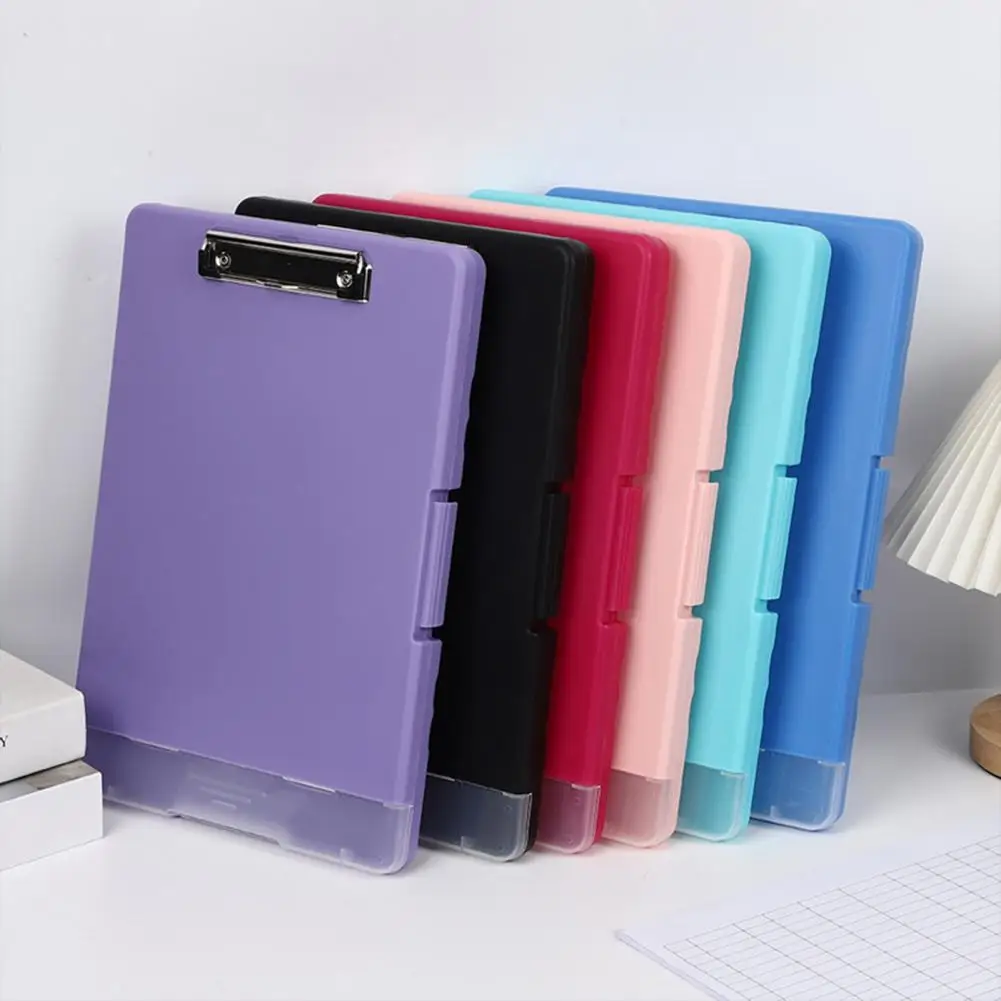 Plastic Clipboard with Storage And Pen Holder, Letter Size Slimcase Folder, Durable Portable Document Organizer 90