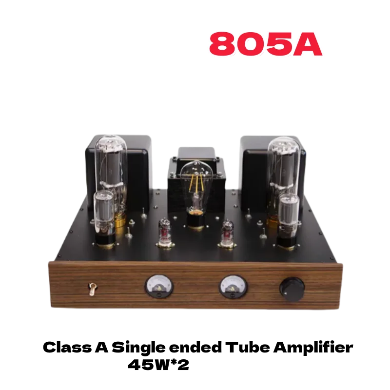 

805A Gallbladder 45W * 2 High Power Class A Single End Electronic Tube Amplifier with VU Header Solid Wood Panel Iron Case