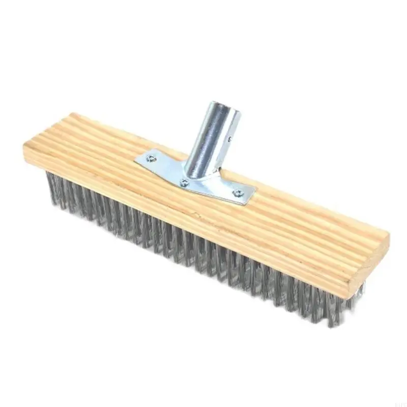 

E1PC Heavy Duty Stainless Steel Wire Brush Head Multipurpose Steel Metallic Wire Deck Brush for Scrubbing Moss and Stain