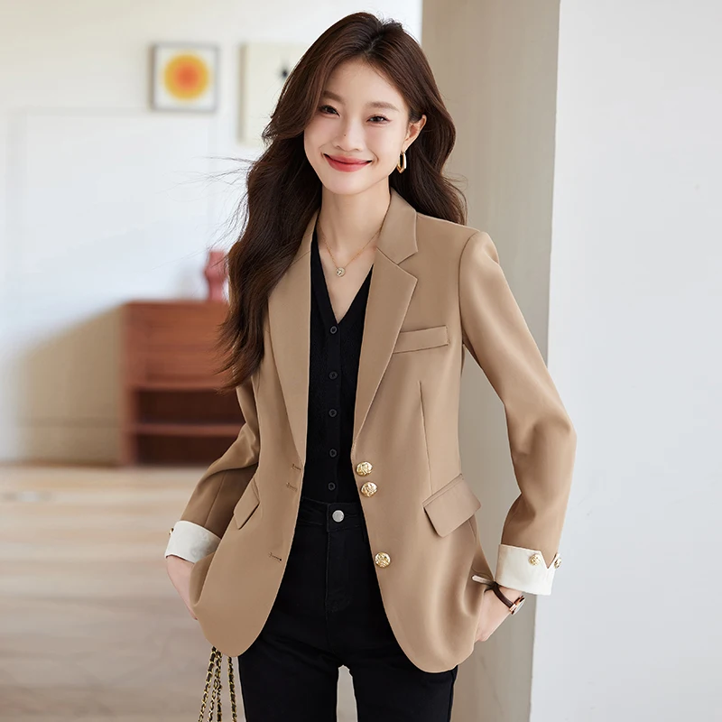 ZJYT Korean Fashion Women\'s Blazers Coat Jacket New Autumn Outerwears Elegant Casaco Feminino Casual Plus Size Veste Femme Black