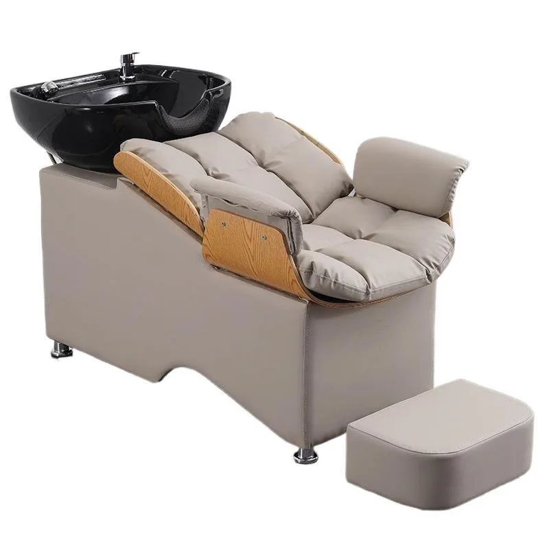 WDY Modern Design Barber Station Shampoo Chair With Ceramic Basin Washing Hair