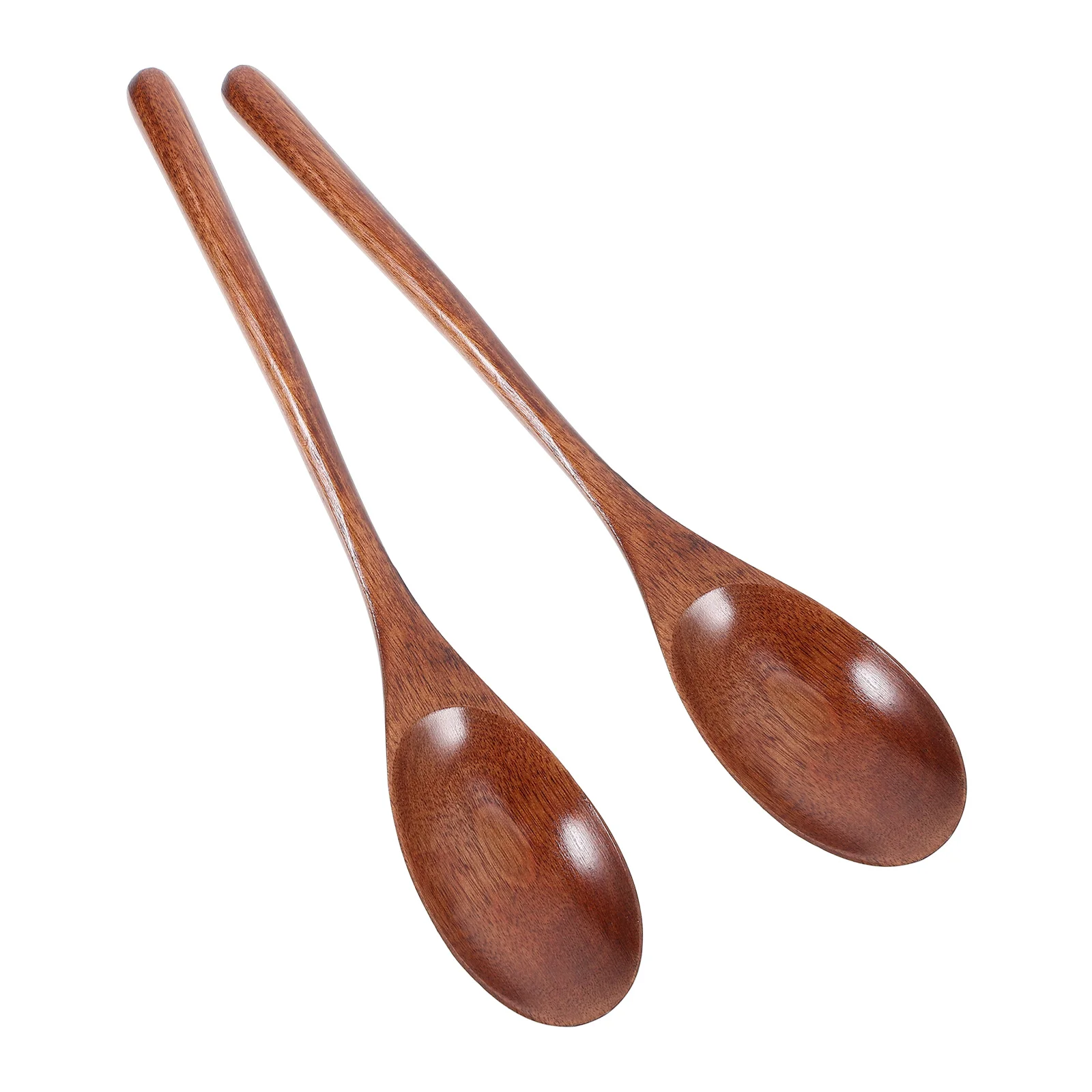 

2pcs Wooden For Eating Natural Wood Soup Spoon Long Handle Mixing Spoons Kitchen Utensils Salad Cereal Spoon Asian Soup Spoons