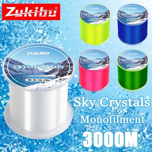 Zukibo Żyłka nylonowa 3000M Crystal Japońska wysokiej jakości trwała żyłka Super mocna żyłka monofilamentowa Żyłka szybko tonąca Żyłka muchowa Odporna na ścieranie Żyłka słonowodna