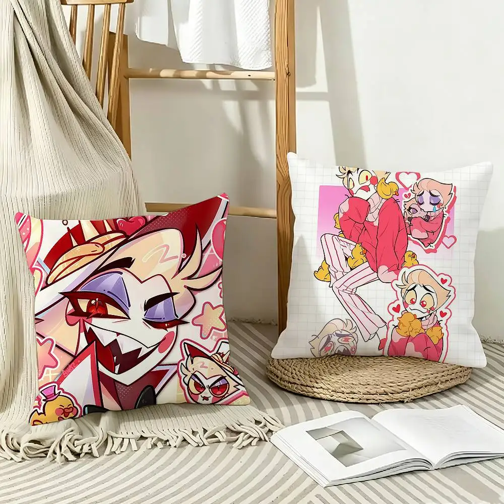 Cool Hazbin Hotel L-Lucifer Pillow Case Pattern Printed Pillowcase For Living Room Sofa Cushion Cover