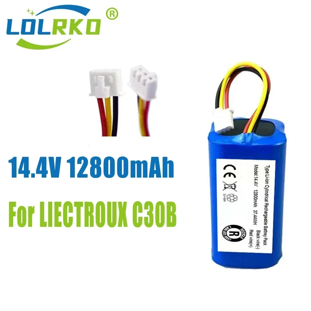 14.4V 12800mAh 100% New Original Battery Pack for Lirctroux C30B Robot Vacuum Cleaner Lithium Cell