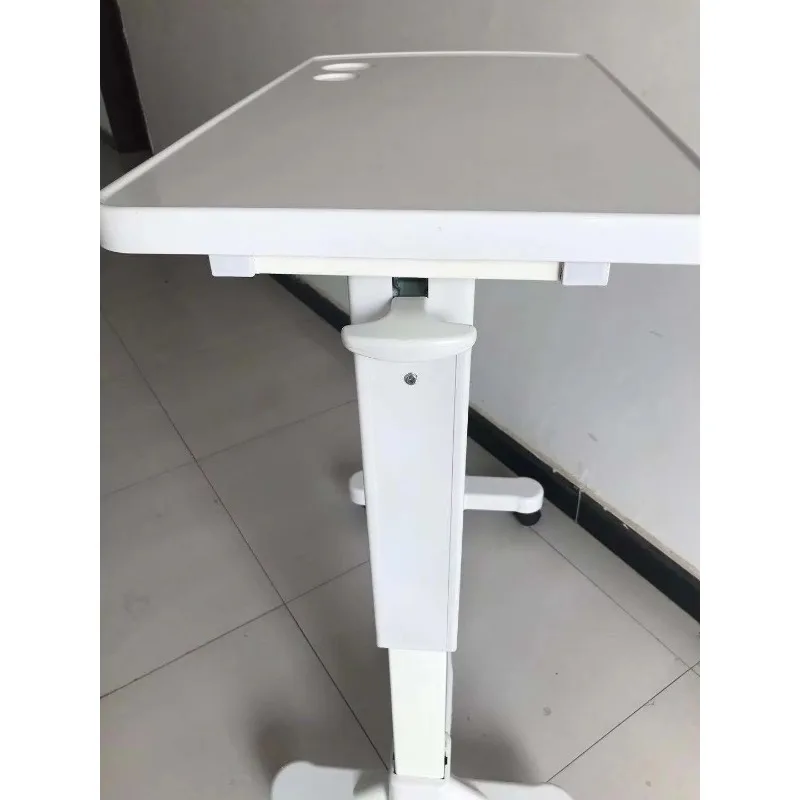 الشركات المصنعة رخيصة عالية الجودة طاولة متنقلة طبية مع عجلات طاولة السرير يمكن رفع مستشفى التمريض المنزل طاولة وجبة السرير #6