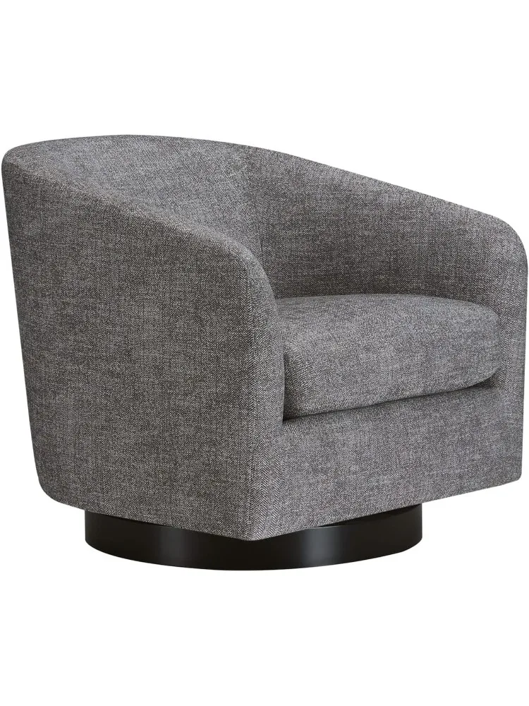 

Swivel Accent Chair, FSC Certified Upholstered Fabric Barrel Chair for Living Room, Fully Assembled, Pebble Grey