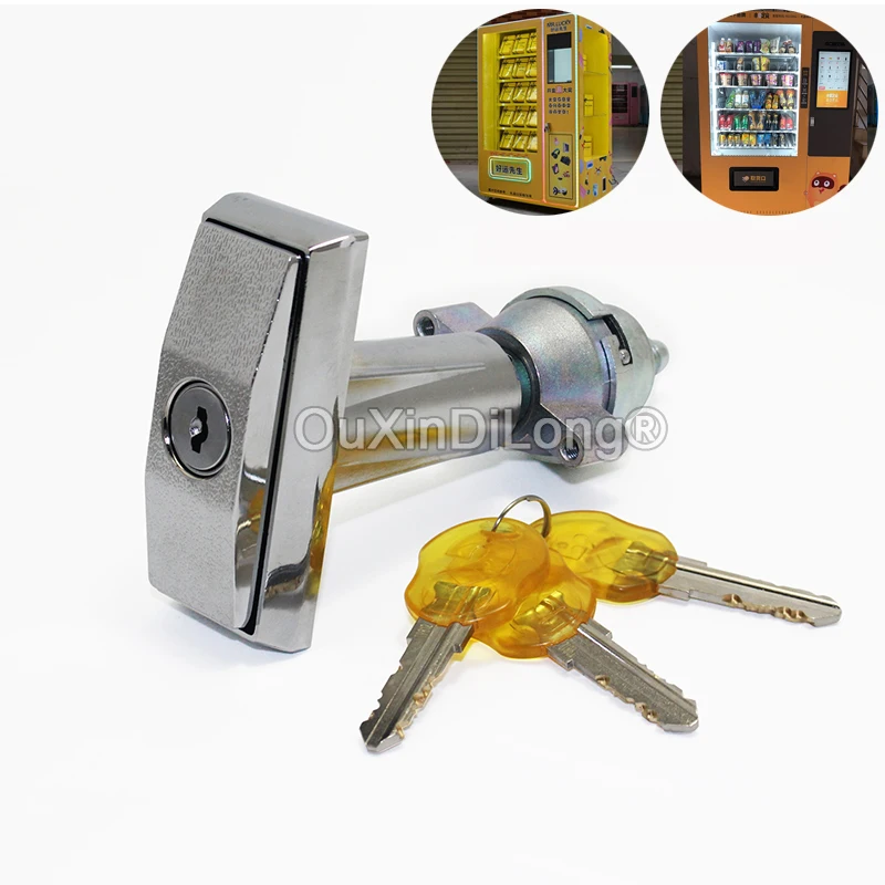 1PCS Quarter Turn Pop up Vending Machine T-Handle + Lock Unmanned Snack Vending Machine Locks Game Machine Lock With Keys FG1162