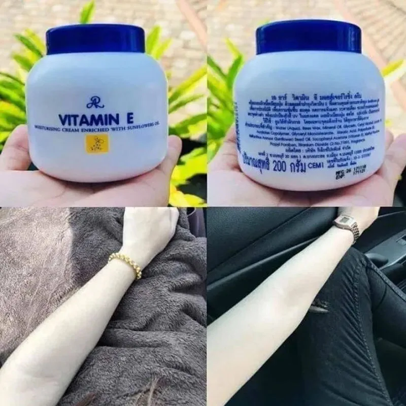 200g AR Vitamina E Hidratante Corporal Combate Escura, Fissuras, Rugas, Opacidade e Manchas Escuras, Ilumina e Suaviza a Pele