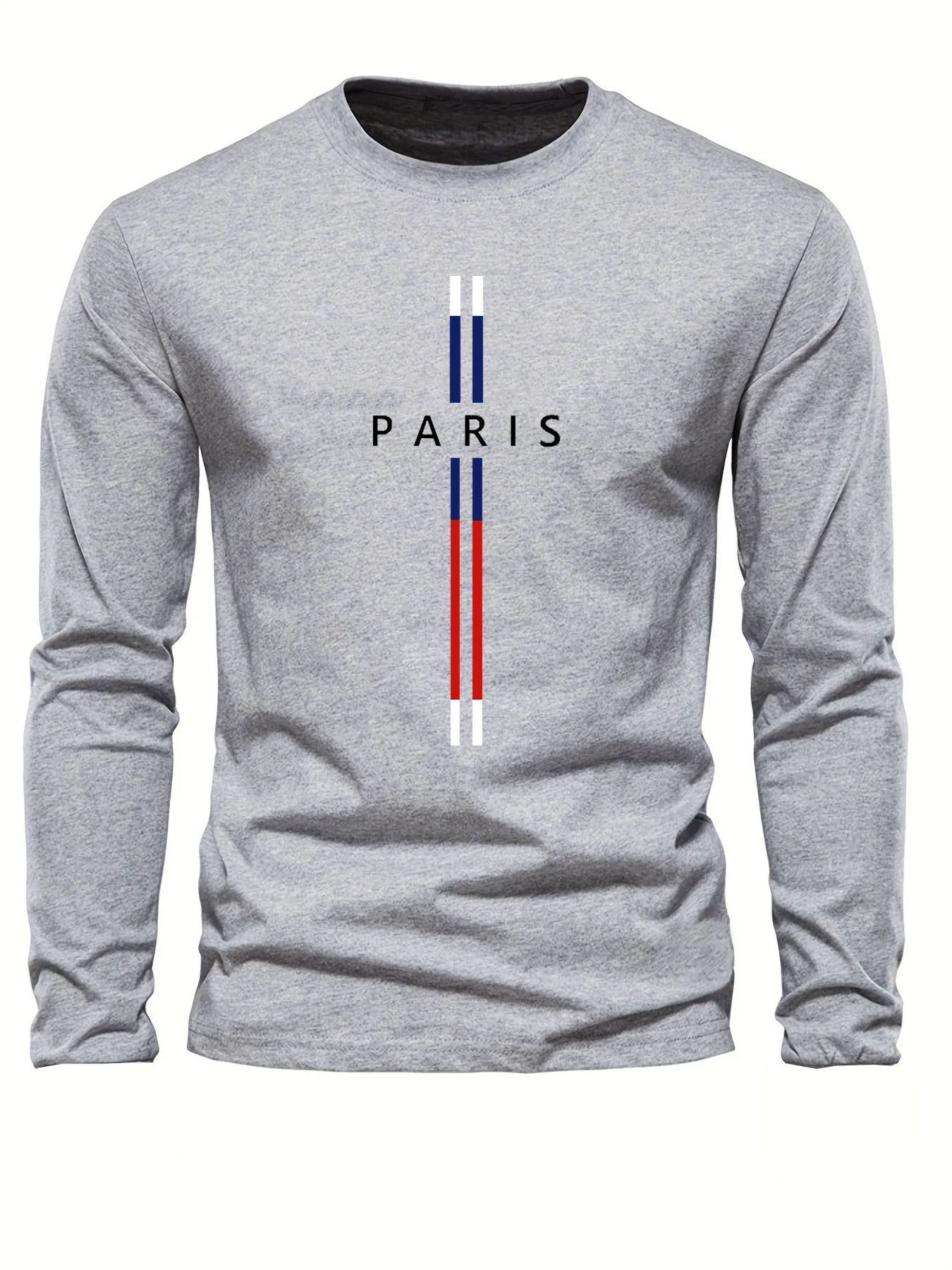 3D Paris graphic Summer T-shirt men's cotton loose Outdoor Sunscreen T-shirt sports leisure round neck long sleeved T-shirt tops