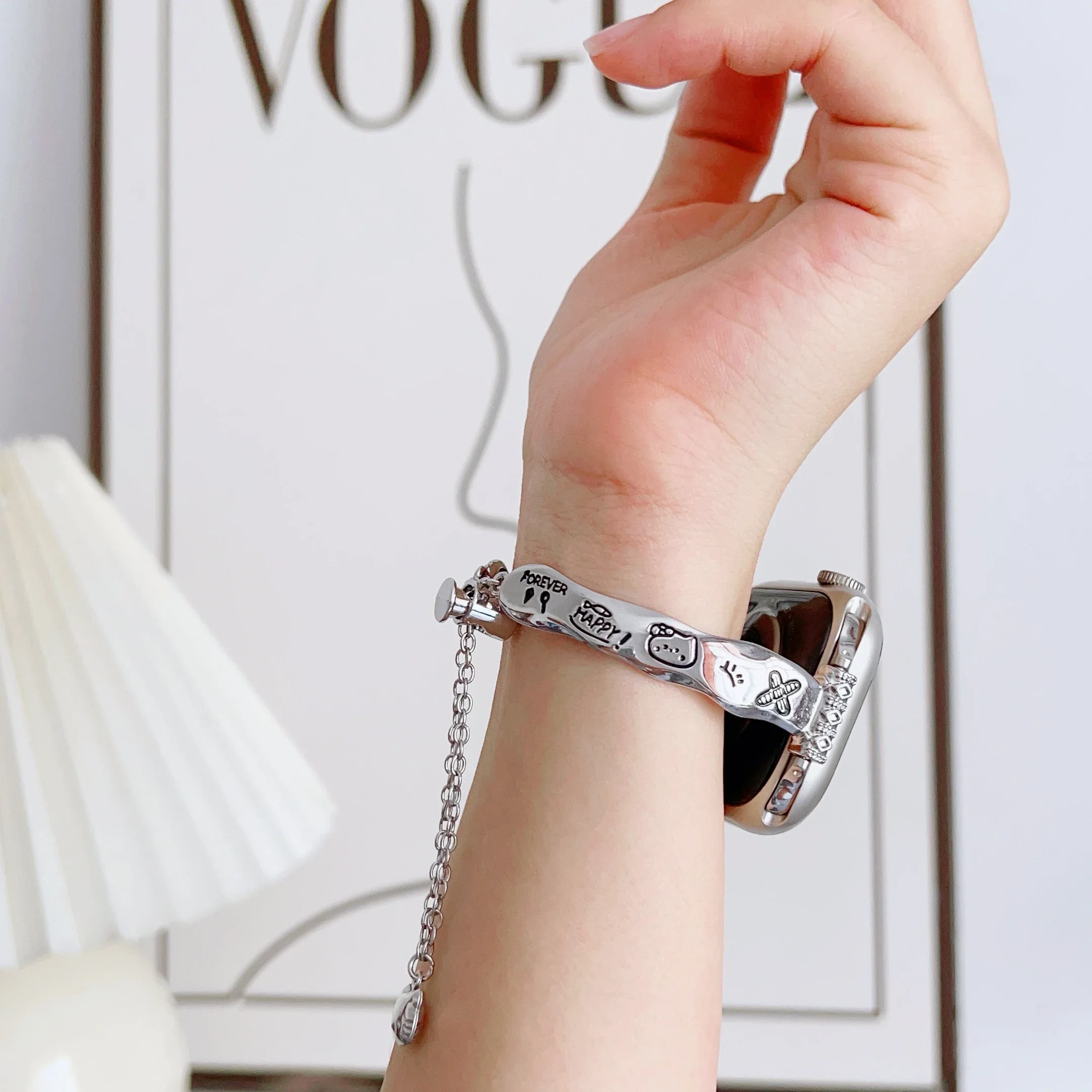 ファッション漫画動物ブレスレット Apple Watch リンクバンドシリーズ 10/9/8/7/6/5/4 SE 40 ミリメートル 41 ミリメートル 42 ミリメートル 44 ミリメートル 45 ミリメートル 46 ミリメートル 49 ミリメートルストラップ