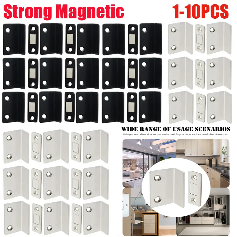 1-10PCS Punch Free Strong Magnetic Door Closer Cabinet Door Catch Latch Furniture Door Closer With Screw For Closet Furniture
