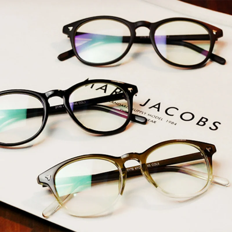 Round Fashion Eyeglasses Rivet Retro Glasses Frames Degree -0.5 -1.0 -2.0 -3.0 -4.0 to -6.0