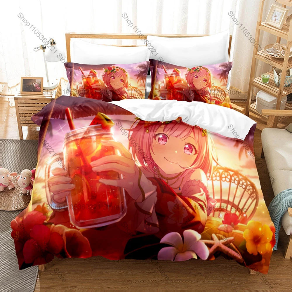 Cool Anime Wonderlands x Showtime Printed Bedding Set 3Pcs Comfortable Bed Linen Cute Pattern for Single Double Bed