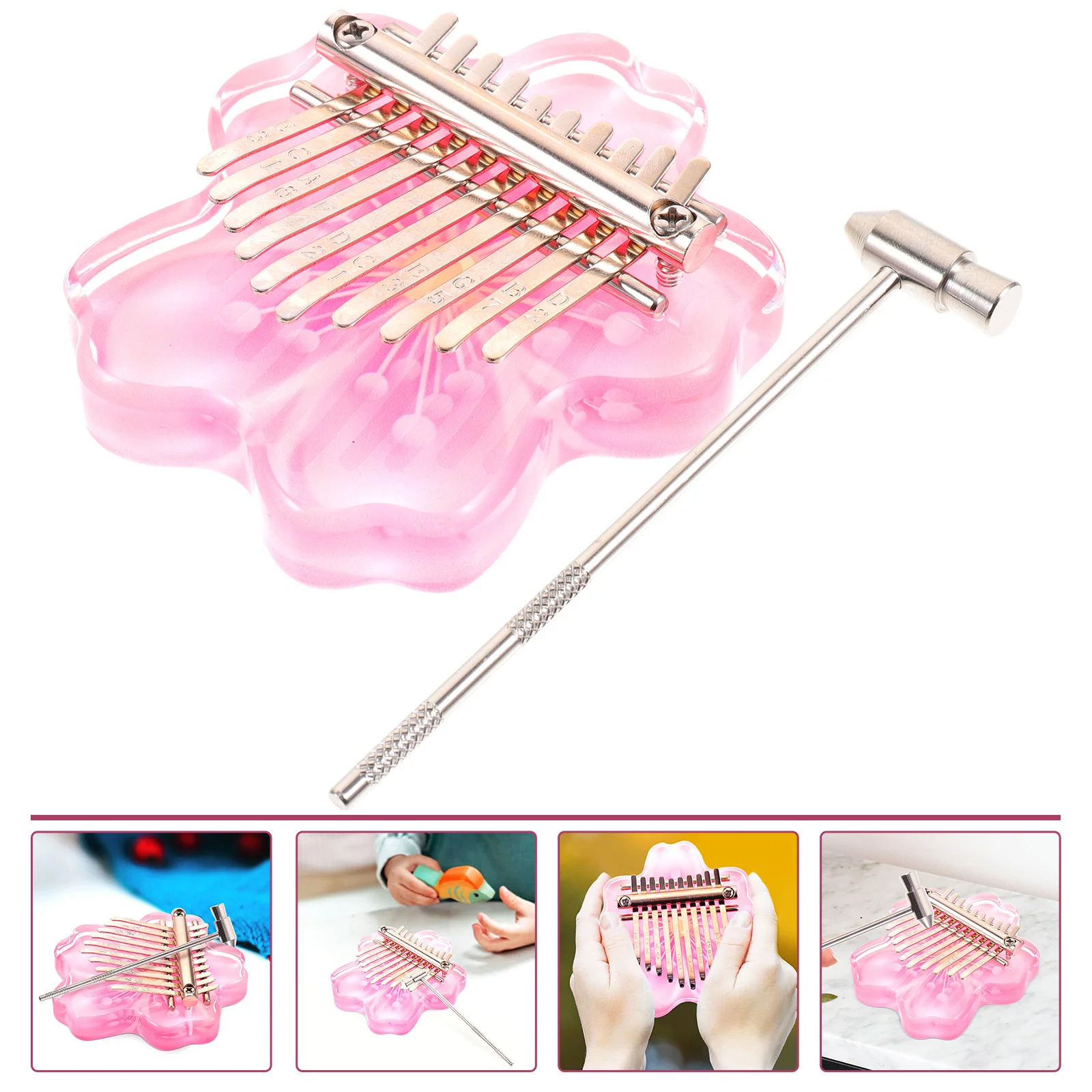 

1Set Thumb Piano Kalimba Mini 10-Key Acrylic Beginner Portable Finger Piano Music Instrument for Adults Kalimba