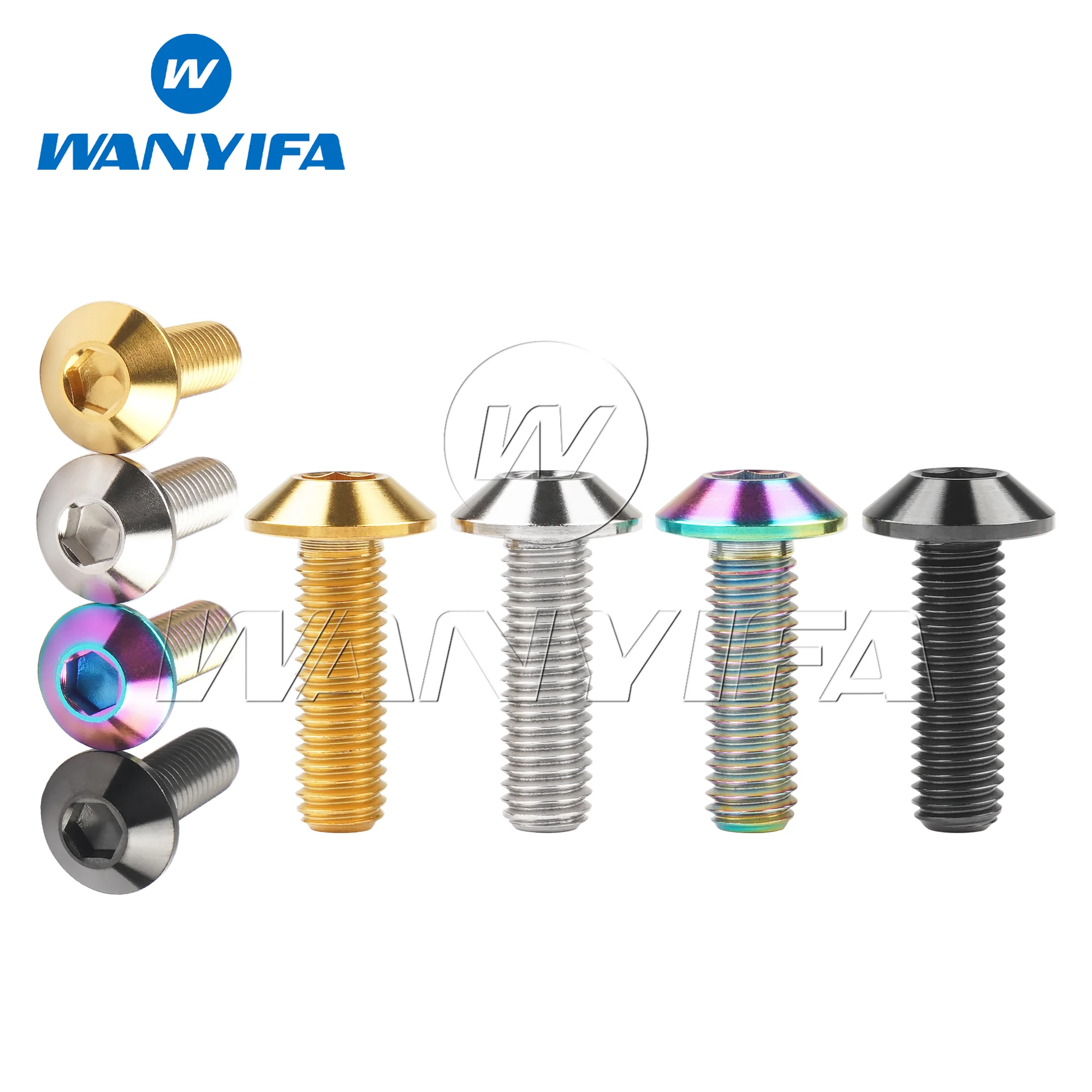 Wanyifa Titanium Bolts M6 M8X12/15/20/25/30/35mm Hexagon Socket Head Cap Screws for Bicycles and Motorcycles 10/15pcs