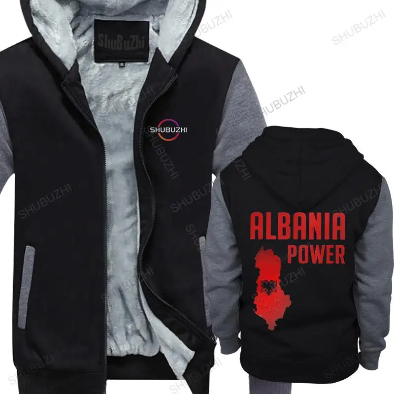 Albania Power Albanian Flag Map  thick  Homme Soft Cotton hoodies Patriotic  fleece fall Fashion fall Clothing European size