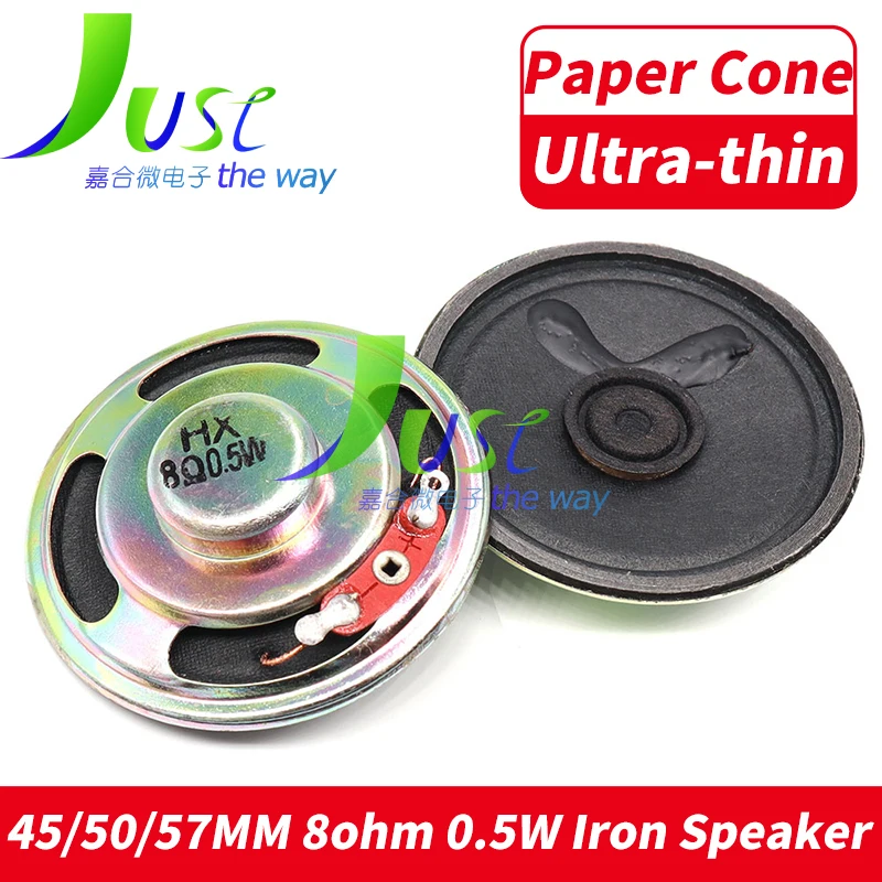 

2pcs/lot New Ultra-thin Speaker 8 Ohms 0.5 watt 1W 8R Paper Cone Speaker Diameter 45MM 50MM 57MM 5.0CM 5.7CM 8ohm 0.5W