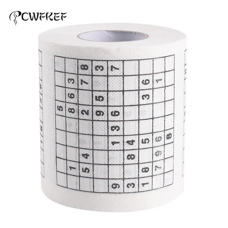 1 Roll 2 Ply Number Sudoku Printed WC Bath Funny Toilet Paper Tissue Bathroom Supplies Jag Gift Drop Shipping 30m