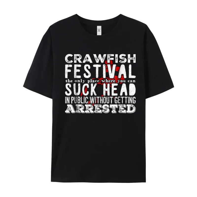 Print Funny Crawfish Boil Festival T-shirt__21325 Lovers Day Tops & Tees Graphic Round Collar 100% Cotton T Shirts Mans T Shirt