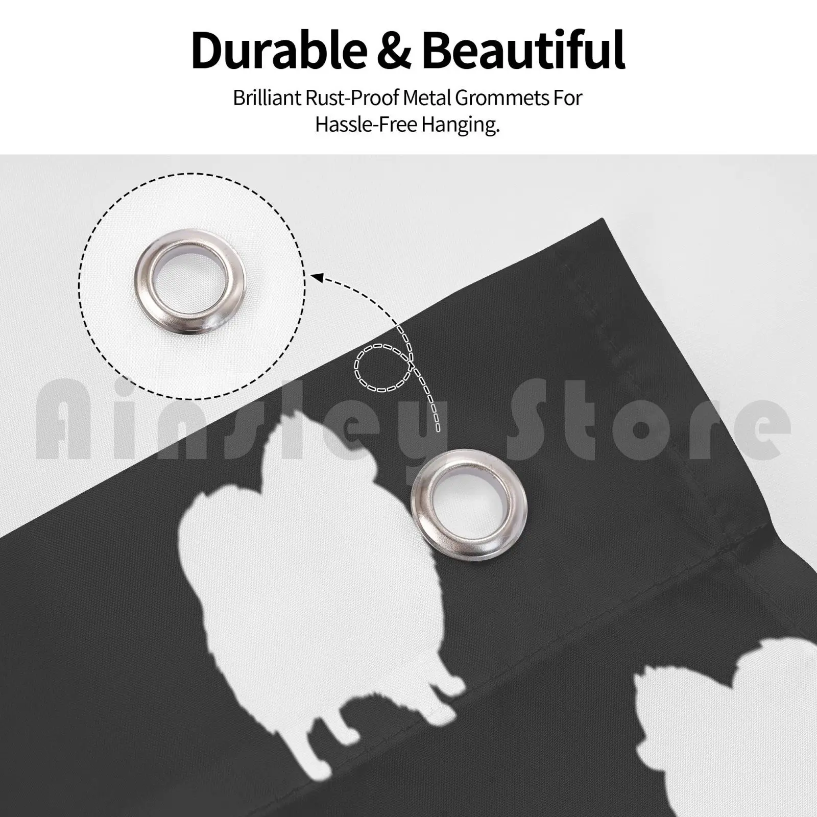 White Pomeranian Silhouette ( S ) Flag Car Flag Funny Pomeranian White Pomeranian Pom Dog Pets Animals