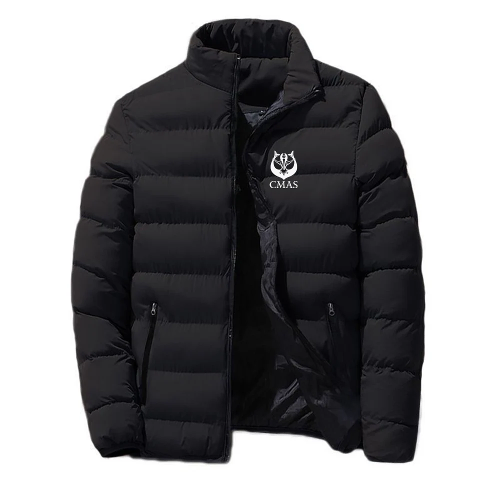 2024 Men\'s New Scuba Diving CMAS Autumn and Winter Round Neck Four-color Cotton-padded Jacket Warm Coats Printing Tops Clothes
