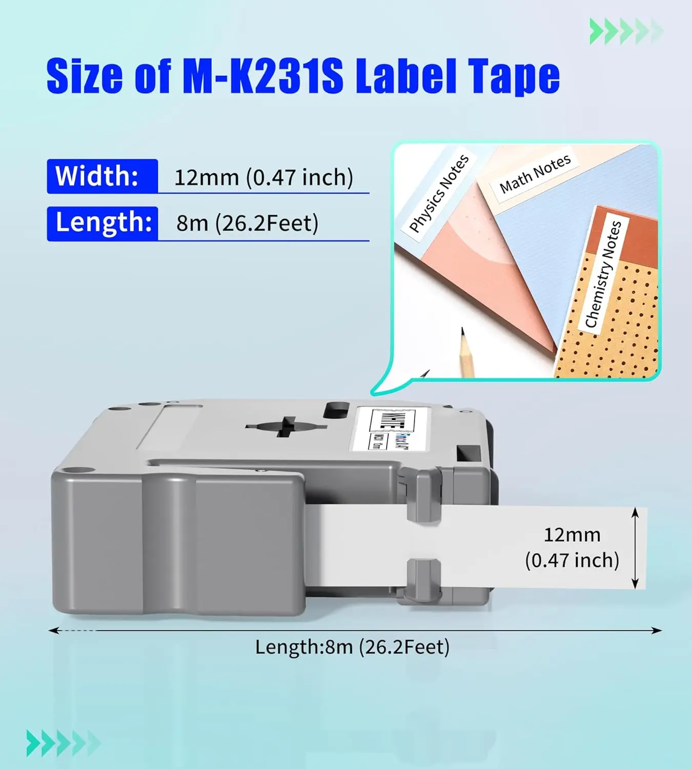 Label MK-231Compatible for Brother MK231 mk 231 131 Label Tape for Brother P-Touch Label Maker PT-70 PT-80