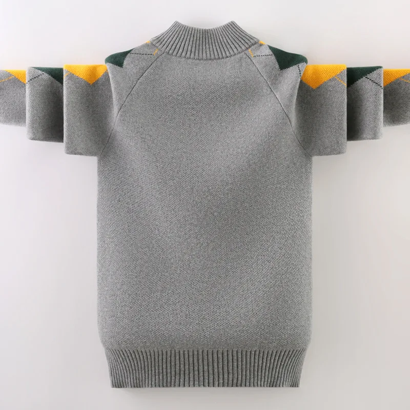 Children\'s Pullover Sweater 2023 Autumn Winter Kids Knitted Outerwear Coat For Teen Boys 110-160 CM Cardigan Sweater Dwq840