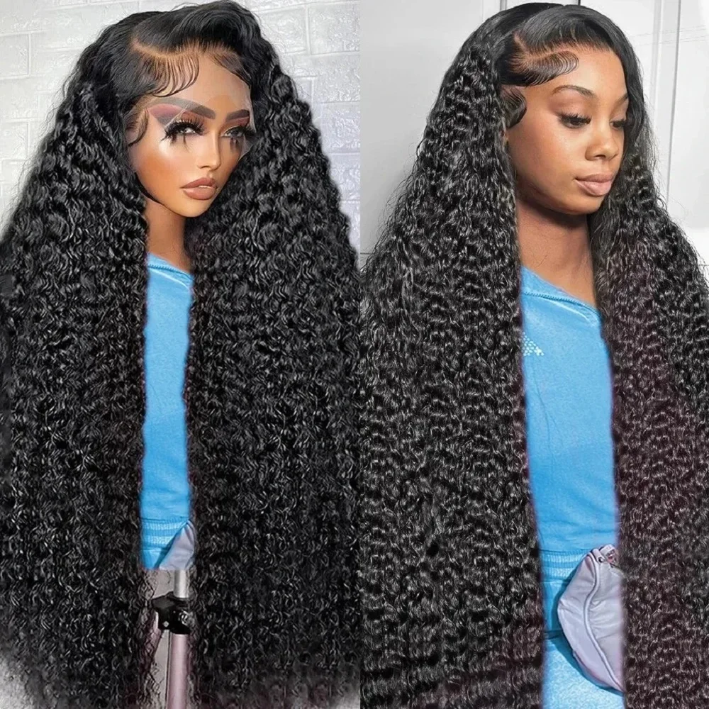 

Длинные парики из натуральных волос 13x4 HD Deep Curly Wave с кружевной передней частью, 50-52 дюйма, плотность 200%, прозрачные парики 13x6 Water Wave Lace Frontal