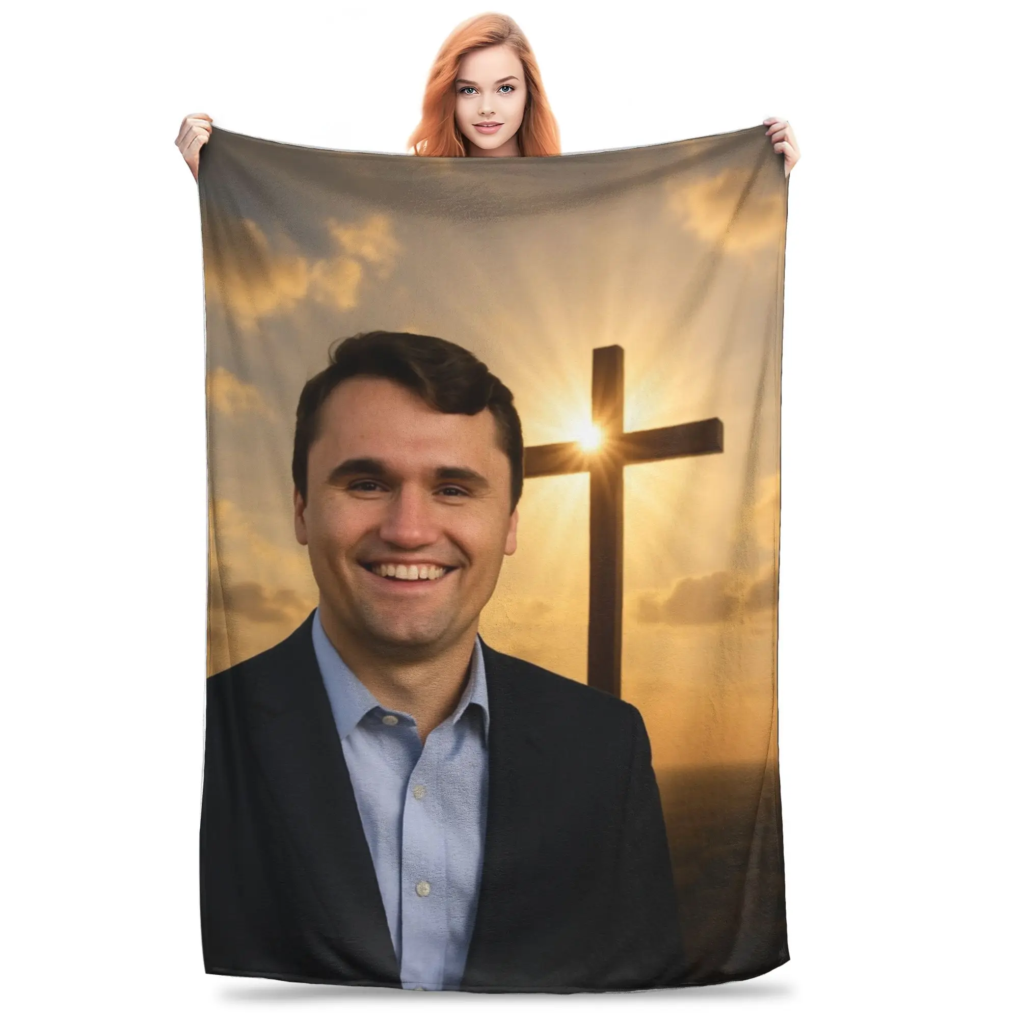 

Charlie Kirk Jesus Accessories Blankets Soft Fleece Throw Blanket Comfortable Bedspread