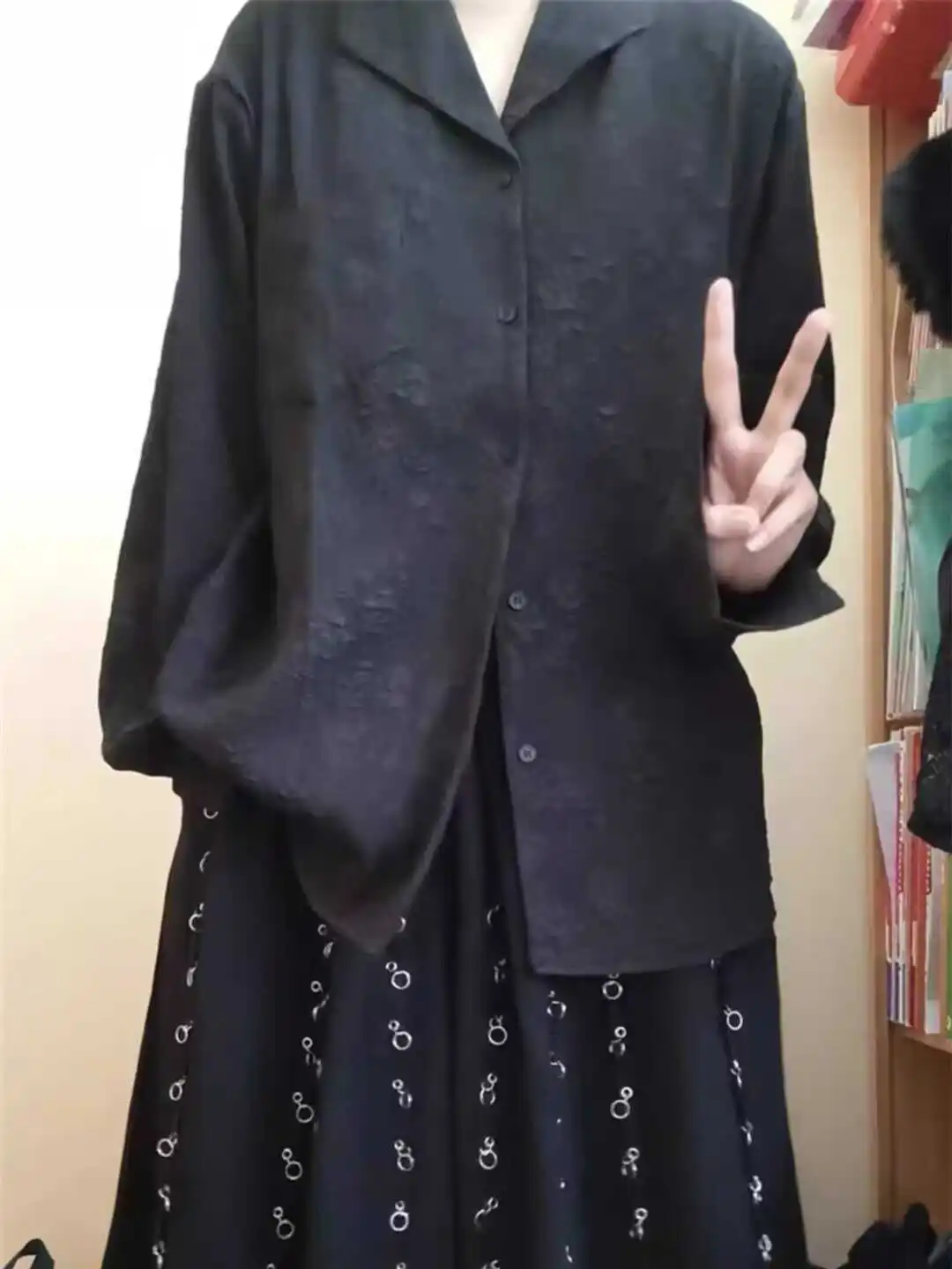 Women Black Gothic Chinese style Blouses and Shirts Y2k Gyaru Emo Blouse Elegant Vintage Long Sleeve Shirt for Women Autumn 2026 view 6
