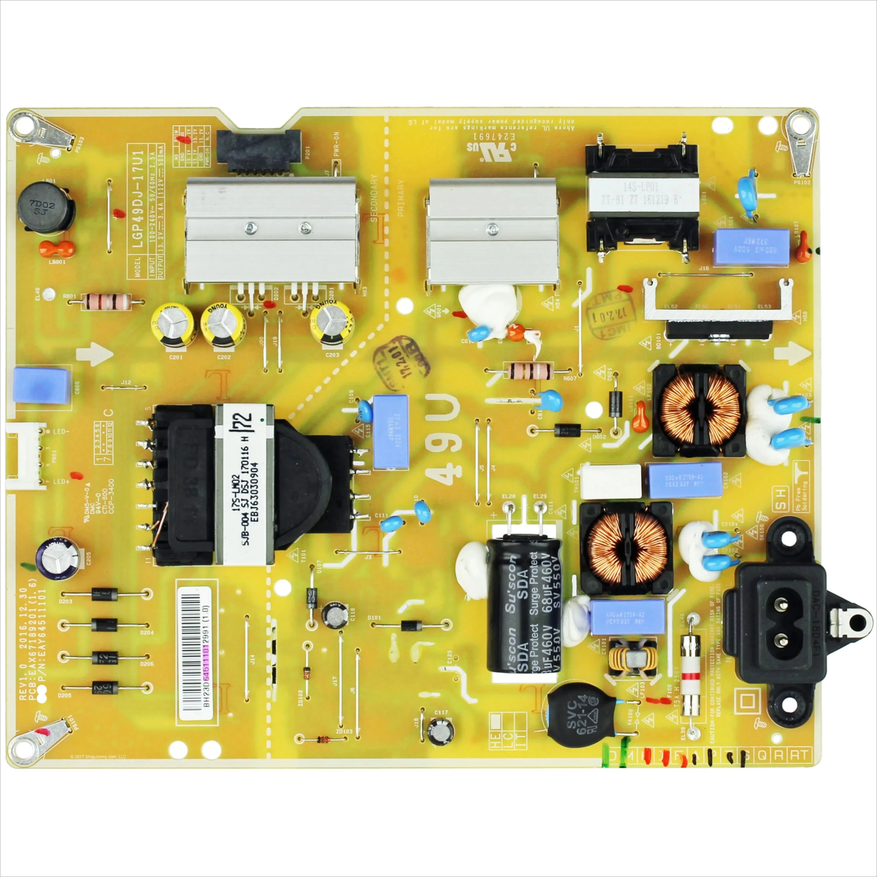 

EAX67189201 EAY64511101 LGP49DJ-17U1 Power Supply Board for LG 49UJ6300-UA 49UK6090PUA 49UK6300PUE 49UK6200PUA 49UT640S0-UA