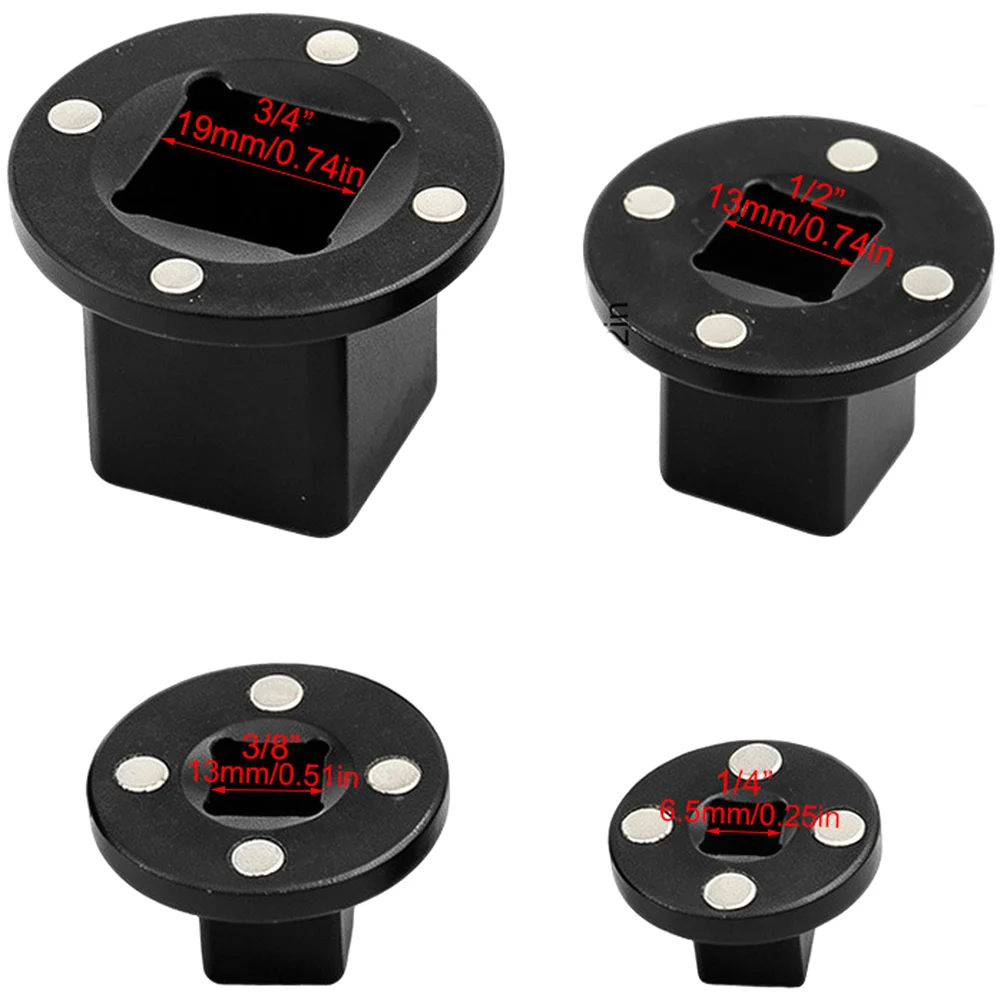 4-pcs Magnetic Socket Adapter Set CR-V Steel 1/4 3/8 1/2 3/4 Inch Converter For Ratchet Wrench And Impact-Driver