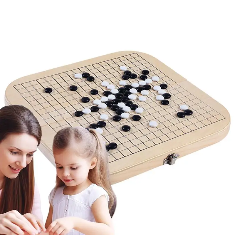 Chinese Weiqi Go Game Board Folding Table Go Chess Set Toy Go Game Wood Go Game Portable Board Game