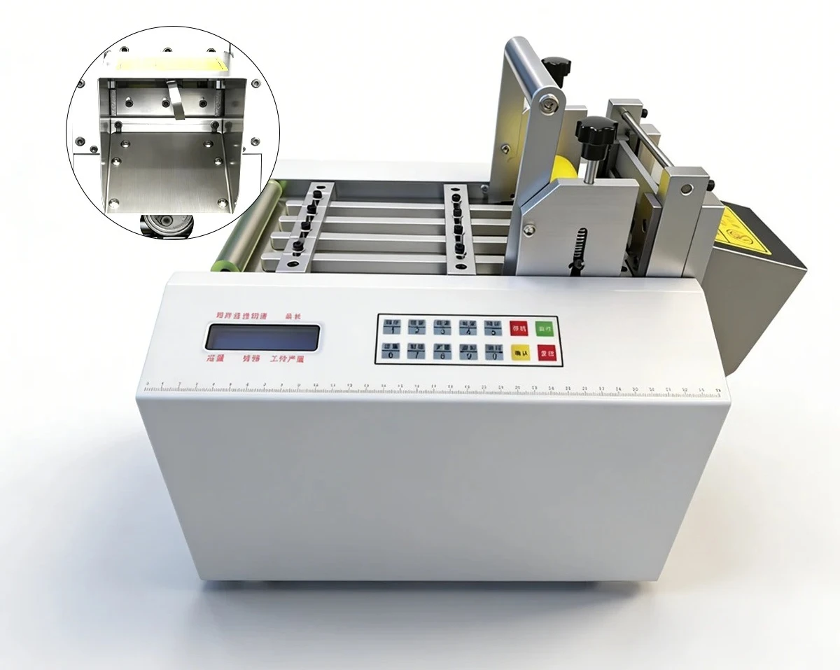 Cable Pipe Tube Cutting Machine 0-200mm Pipe Cutter for PVC PE Sleeves Webbing Rubber Hose Automatic Heat Shrink Tubing Cutter
