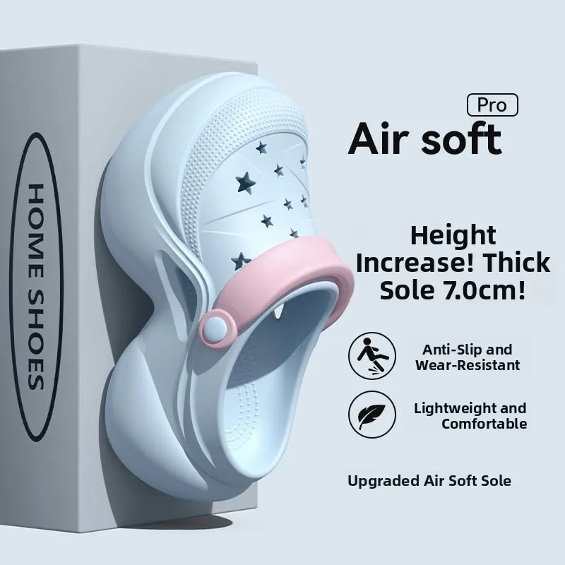 Women's Arch Support Hole Hole Shoes 2026 New Summer Outdoor Beach Sandals Anti-slip Heightening Flip Flops Casual Fashion
