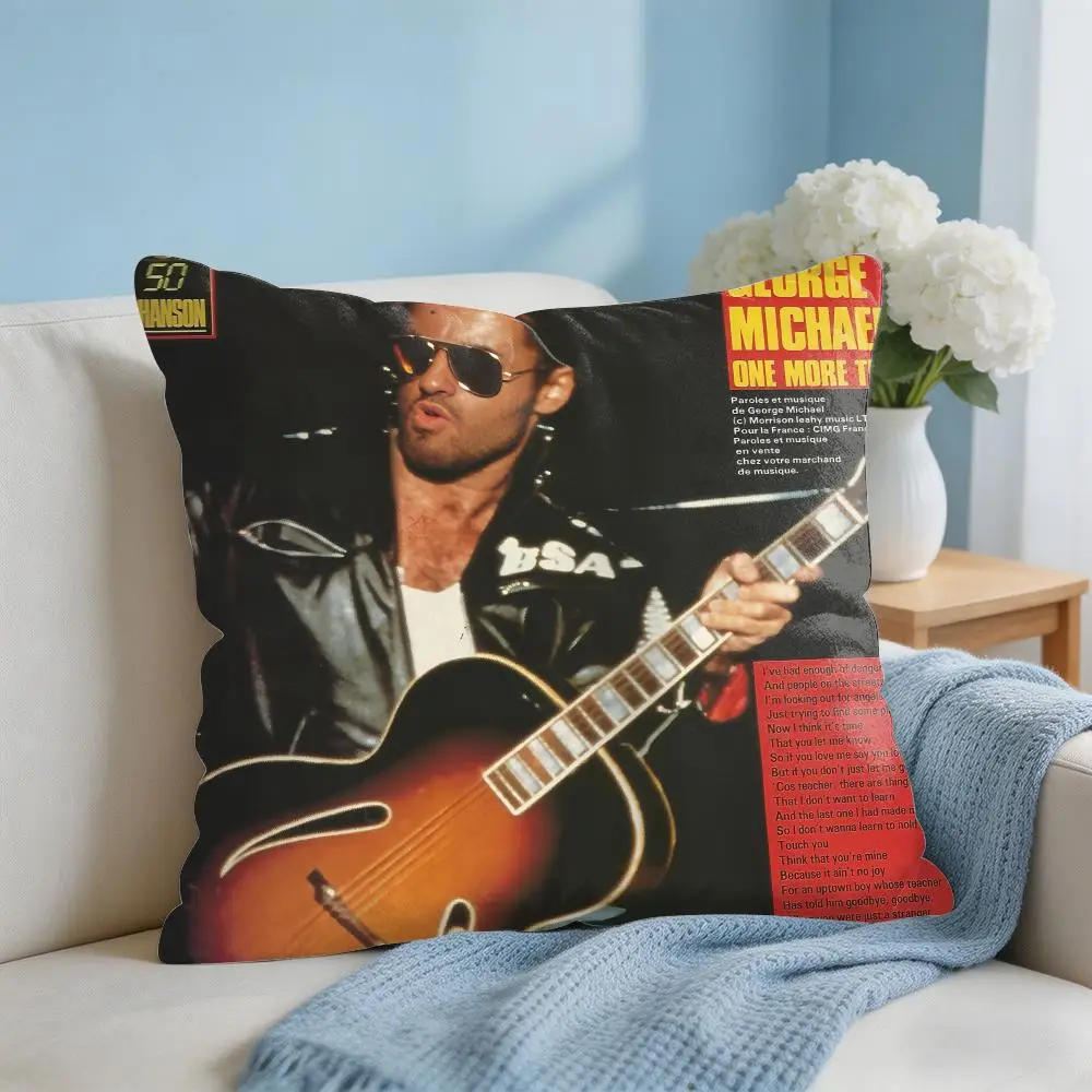 G-George Michael Singer Cushion Cover Square Pillow Bedroom Sofa Leisure Comfort Living Room Home Decoration 40X40