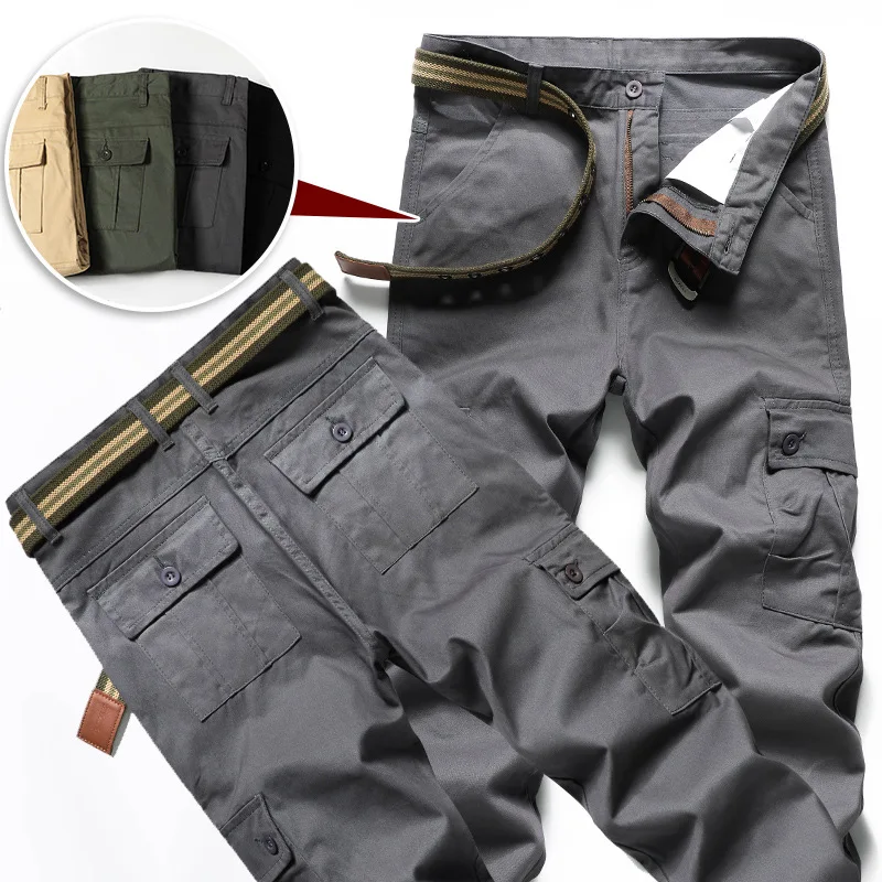 Wear-resistant Men's Trousers Outdoor Stretch Overalls Tactical Waterproof Multi-pocket Pants Straight Special Forces Training