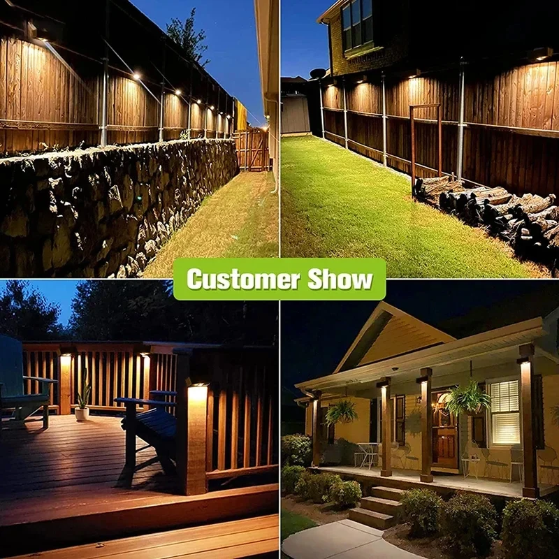 Imagem -03 - Luz Solar Ajustável da Parede ao ar Livre Jardim Decoração Lights Adjustable Courtyard Fence Iluminação Exterior 12 Modos de Cor pc Pcs Pcs Pcs