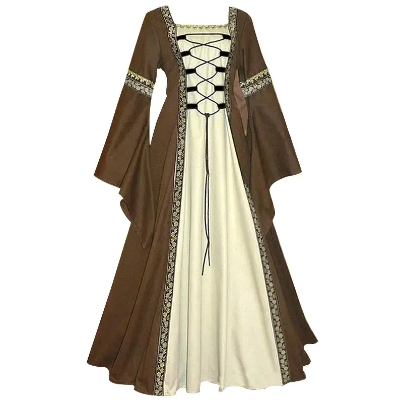

NewHalloween Women European Medieval Court Fancy Vampire Cosplay Costume Carnival Vintage Strapless Long Sleeve Queen Elegan GZ5