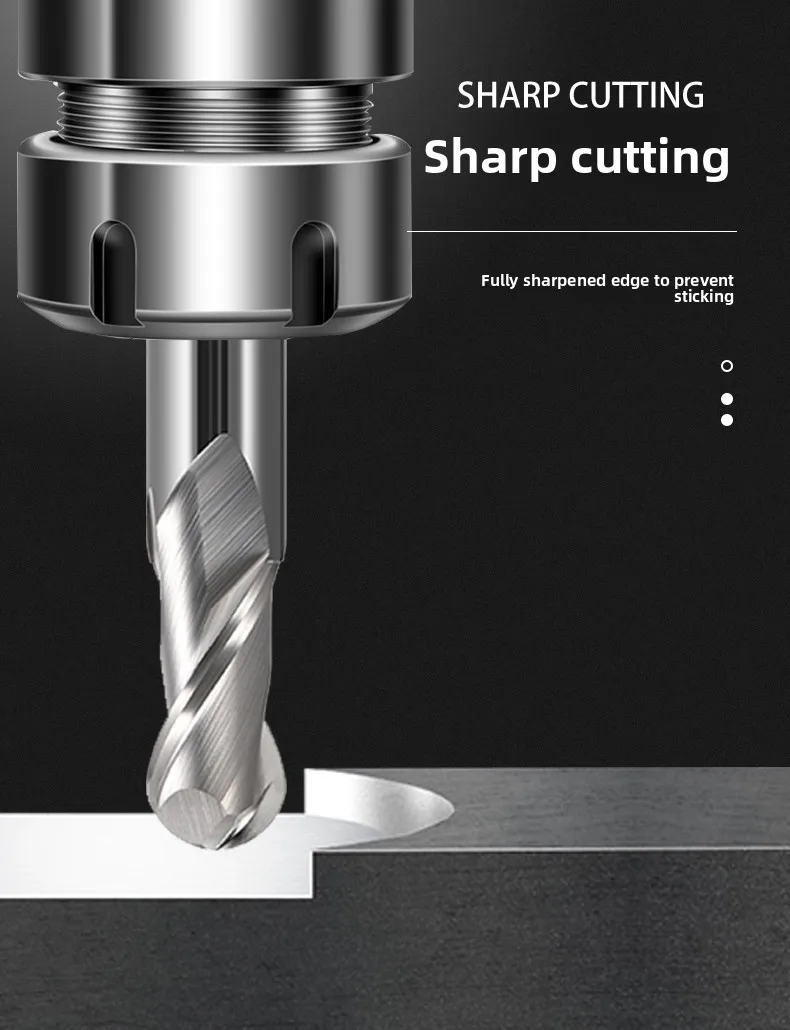 AZZKOR HRC55 Wolframstahl-Kugelfräser Hochglanz-Aluminiumfräser Legierungs-Kugelfräser CNC-Werkzeuge – Detail 3