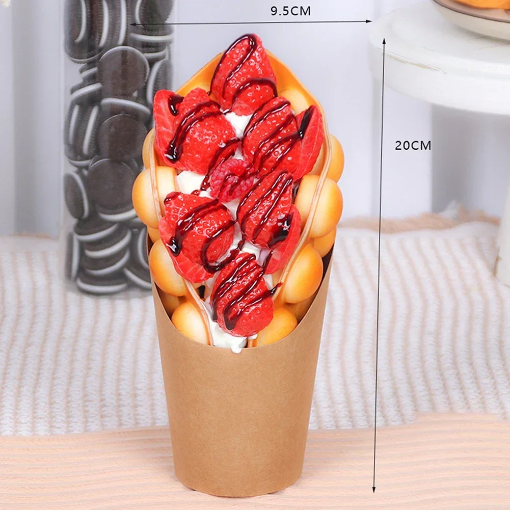 1pcs Simulation Faux Egg Hongkong Model Display Sample Dessert Fake Pu Maker Bubble Waffle Food Chocolate Oreo Ice Cream