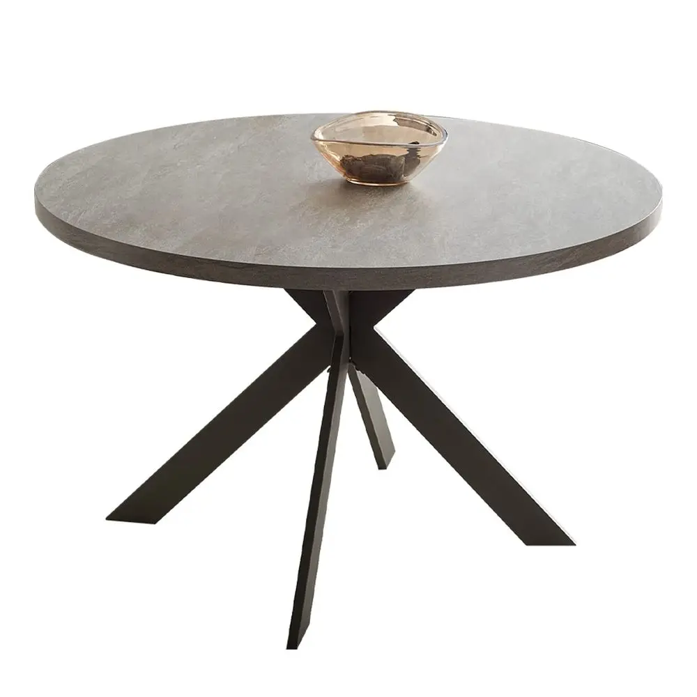 

45.3 Round Dining Table Set, Mid Century Modern Round Dining Table for 46 Person, Steel Legs, Leisure Coffee Table for Kitchen