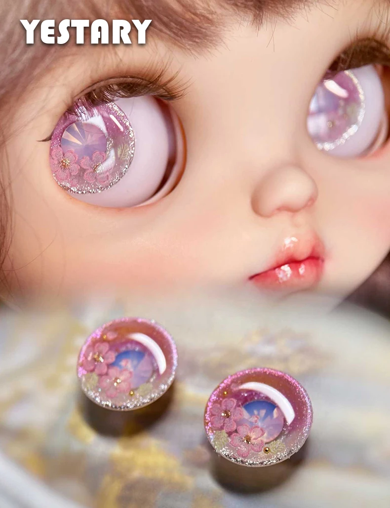 YESTARY BJD Doll Accessories Dolls Eyes Piece For Blythe 1/6 Toys New Fashion Magnetic Drip Glue Eyes Chips For BJD Girl Gift