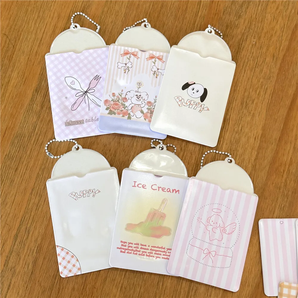 Grid Puppy Dog Angel 3-Inch Polaroid Set Love Bean Small Meal Campus Card Storage Pendant