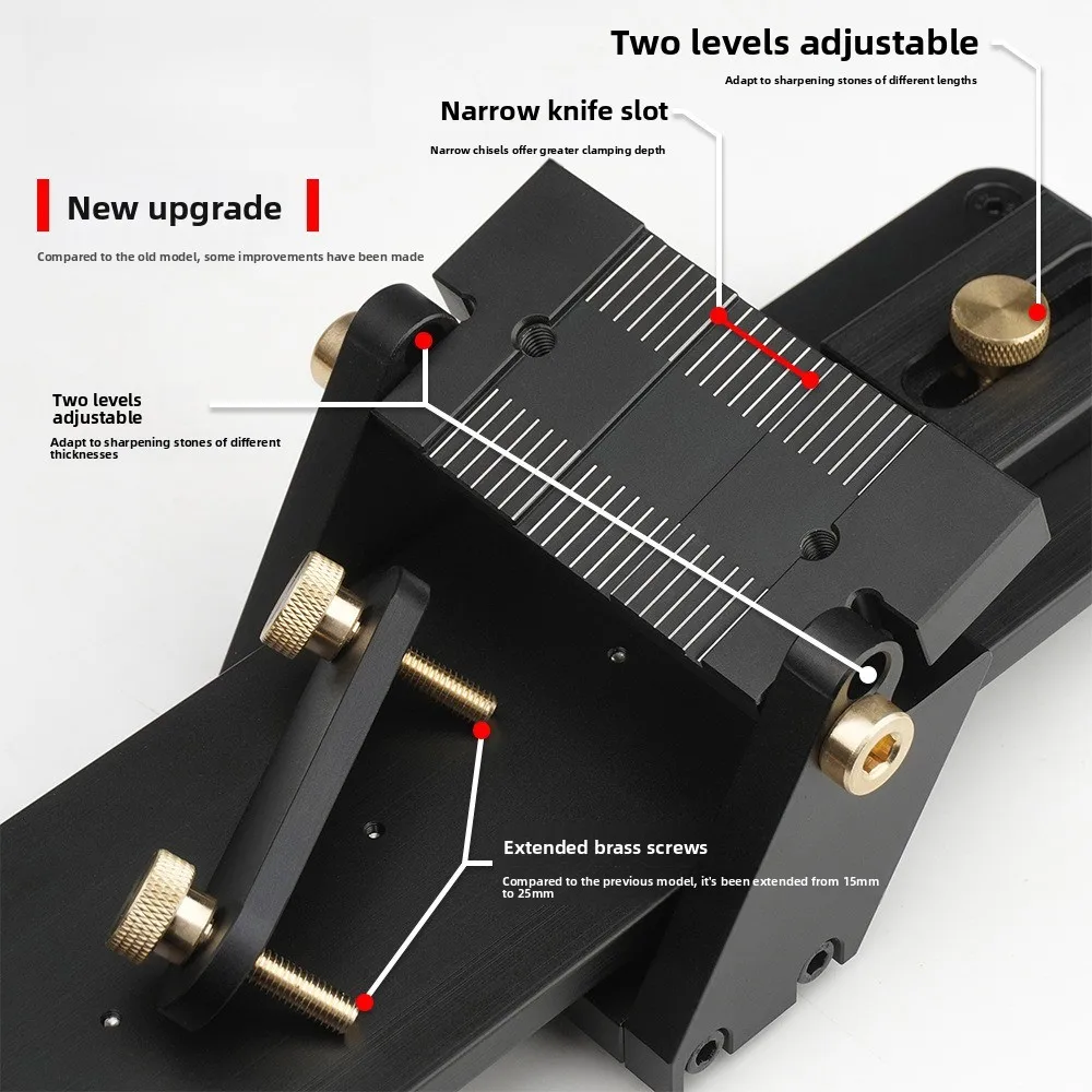 Aluminum Alloy Angle Guide Knife Sharpener, Linear Rail, Non‑Slip Ultra‑Fine Whetstone for Wood Chisel, Honing & Polishing